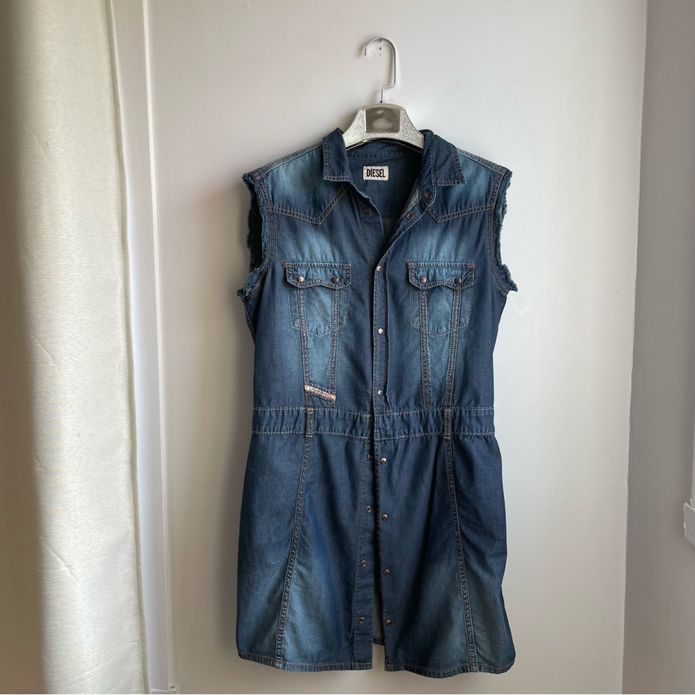 Diesel Denim Dress Sleeveless 100% Cotton size M Y2K